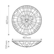 Taklampe Inglenook, Tiffany-stil, stål, glass, fargerik