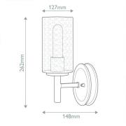 Vegglampe Collier, svart, stål, glass, E27