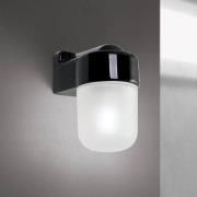 Vegglampe Ostia, svart, keramikk, glass satinert, E27