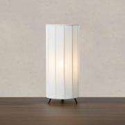 Bordlampe Hikari, Ø 14 cm, hvit/svart, stoff/metall