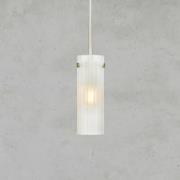 Hengelampe Tibia, stikkontakt, hvit/nikkel, Ø 7 cm