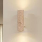 Lucande vegglampe Tavira, travertin, stein, opp/ned