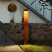 LED-veilampe Rho, rustfarget, høyde 100 cm, metall, IP54