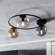 Taklampe Ascella, 3 lyskilder, svart/farger