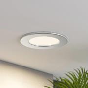 Prios LED-innbyggingslampe Cadance, sølv, 12 cm, sett med 10 stk, CCT