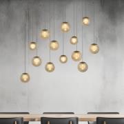 PURE LED-hengelampe Popup, bronse/rav, lengde 100 cm 13-fl.