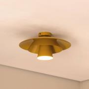 Taklampe Plato, sennepsgul, metall, Ø 38 cm, E27