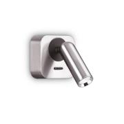 Ideal Lux LED-veggspot Bean, nikkelfarget, bredde 7 cm