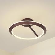 Lucande LED-taklampe Eldra, kaffebrun, Ø 55 cm, CCT