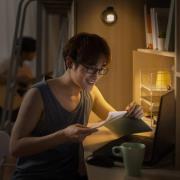 OSRAM LED-batteridrevet vegglampe NIGHTLUX CYLINDER, svart touchdim