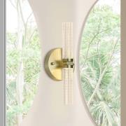 LED-vegglampe til bad Aberdeen, høyde 34 cm, messingfarget 2 lyskilder