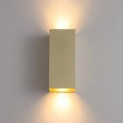 Vegglampe London Square, gullfarget, høyde 15 cm, 2 lyskilder