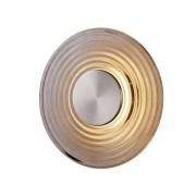 LED-vegglampe Cleo, grå/nikkel, Ø 30 cm, glass