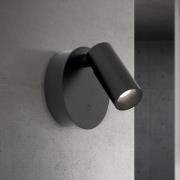 LED-akku-veggstråler Luxy, svart, aluminium, CCT, dimmer