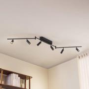 Lindby LED-taklampe Eldrin, 6 lyskilder, spotlights, svart