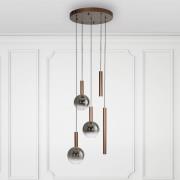 Paul Neuhaus LED-hengelampe Bowl, Ø 54 cm, brun/grå