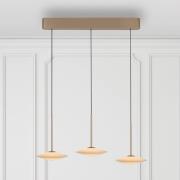 Paul Neuhaus LED-pendellampe Elipsa, 3 lyskilder, hvit/bronse