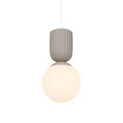 Hengelampe Sadie, beige, Ø 15 cm, glass/keramikk