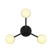 Taklampe Contina, svart, Ø 48 cm, metall/gass