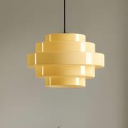 Hengelampe Filo, gul, Ø 28 cm, glass