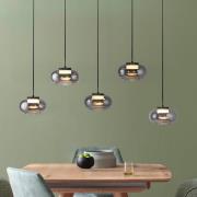 SCHÖNER WOHNEN LED-hengelampe Sia, 5 lyskilder, røykgrå, 3.000 K