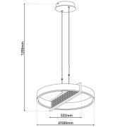 LED-hengelampe Yvaris, sølv, CCT, fjernkontroll