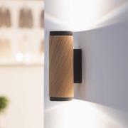 Vegglampe Bolivia, eik/svart, høyde 18 cm, GU10