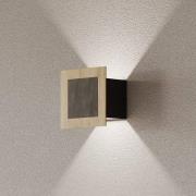 LED-vegglampe Chile S, eik/granitt, høyde 15 cm, dimbar