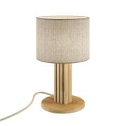 Bordlampe Inka S, eik/svart, tre/stoff, høyde 30 cm