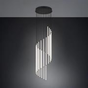 LED-hengelampe Baxter, svart, Ø 37 cm, metall, CCT dimbar