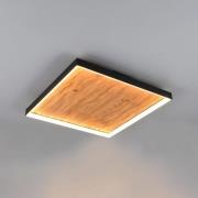 LED-taklampe Kalea, lengde 45 cm, trefarget, tre