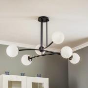 Taklampe Major, svart, 6 lyskilder