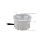 Prios innfelt takspot Fibur med LED-modul, beige, sett med 10 stk