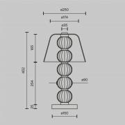 LED-bordlampe AMULET, høyde 45 cm, gullfarget, metall/glass