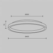 LED-taklampe Orign, Ø 41 cm, svart, metall/stein