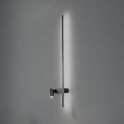 Vegglampe EASY RIGHT, svart Bredde 80 cm Metall GU10 + LED