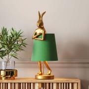 KARE bordlampe Animal Rabbit, gull/grønn, 68 cm, E14