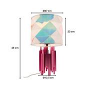 KARE bordlampe Coachella Colore, rosa/blå/hvit, 45, E27