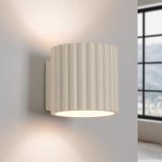 Vegglampe RIBLA, beige, Ø 10 cm, metall, G9