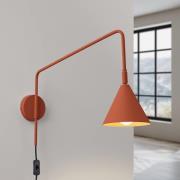 Vegglampe LYS, oker, Ø 14 cm, metall, stikkontakt, E14
