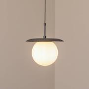 Hengelampe Anemon, svart, glass, Ø 30 cm, E27