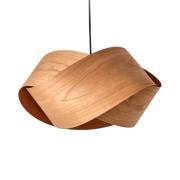 LZF pendellampe Nut, kirsebærtre-/nikkelfarget, lengde 42 cm