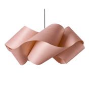 LZF hengelampe Swirl, lysrosa/nikkel, Ø 75 cm, tre