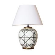 PR Home bordlampe New York, hvit, høyde 60 cm, keramikk