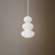 Hengelampe Oman, hvit blank, glass, Ø 14 cm