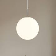 Lindby hengelampe Marike, Ø 30 cm, hvit, glass, kuppel, E27
