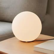 Lindby bordlampe Marike, hvit, glass, kule, Ø 25 cm, E27
