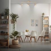 Downlight Tapp, beige, lengde 48 cm, 3 lyskilder, metall GU10