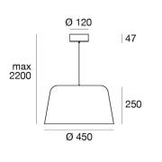 LED-hengelampe Delfi_P, hvit, Ø 45 cm, metall