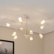 Gloriosa taklampe, glass, krem, 10 lyskilder